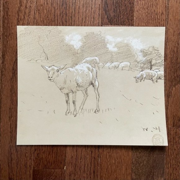 NWT 8x10" Sheep Grazing in a Field Print - Picture 2 of 3